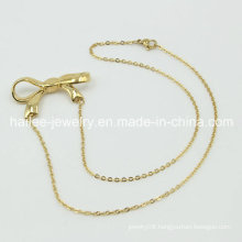 Fashion Lovely Bow Gold Plating Pendant Necklace